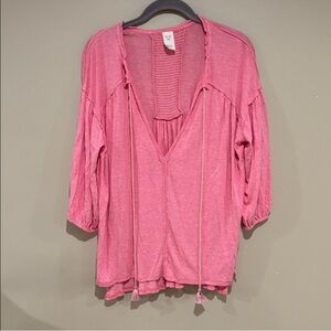 Free people just a Henley pink top
